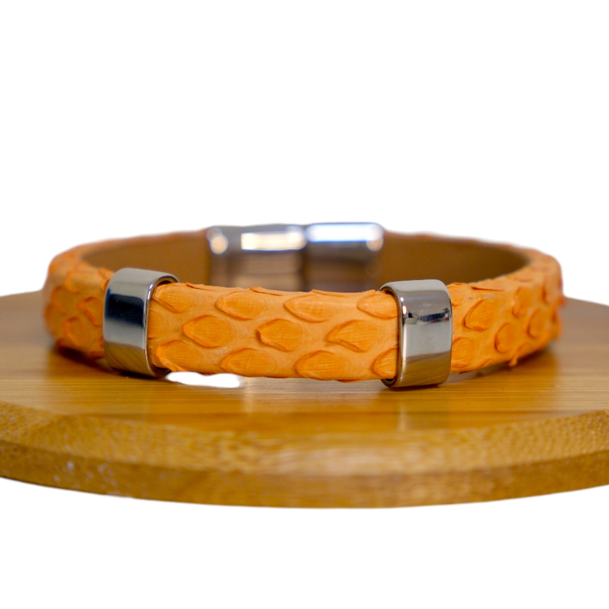Handmade Python Leather Bracelet Exotic Luxury Cuff for Men & Women