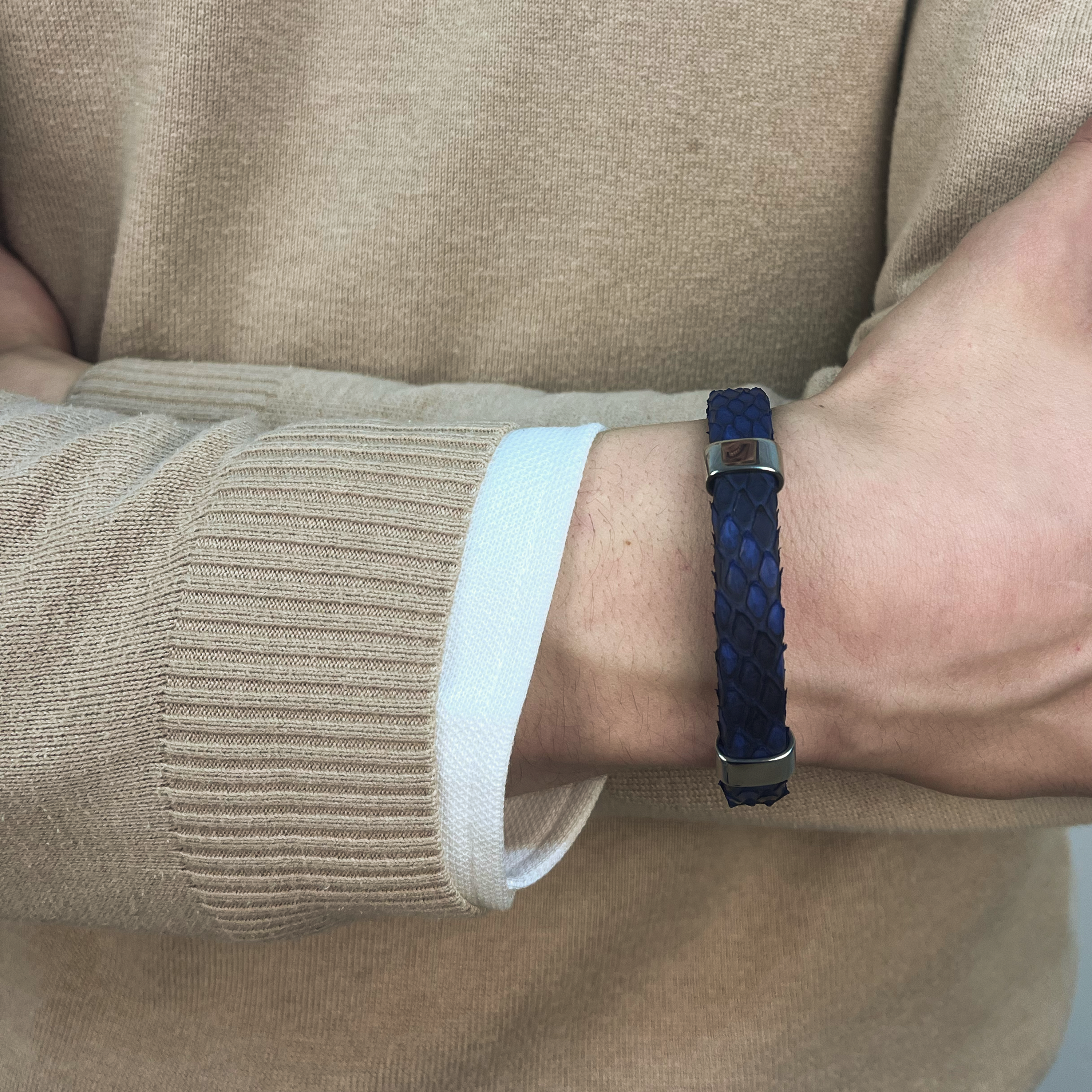 Handmade Python Leather Bracelet Exotic Luxury Cuff for Men & Women