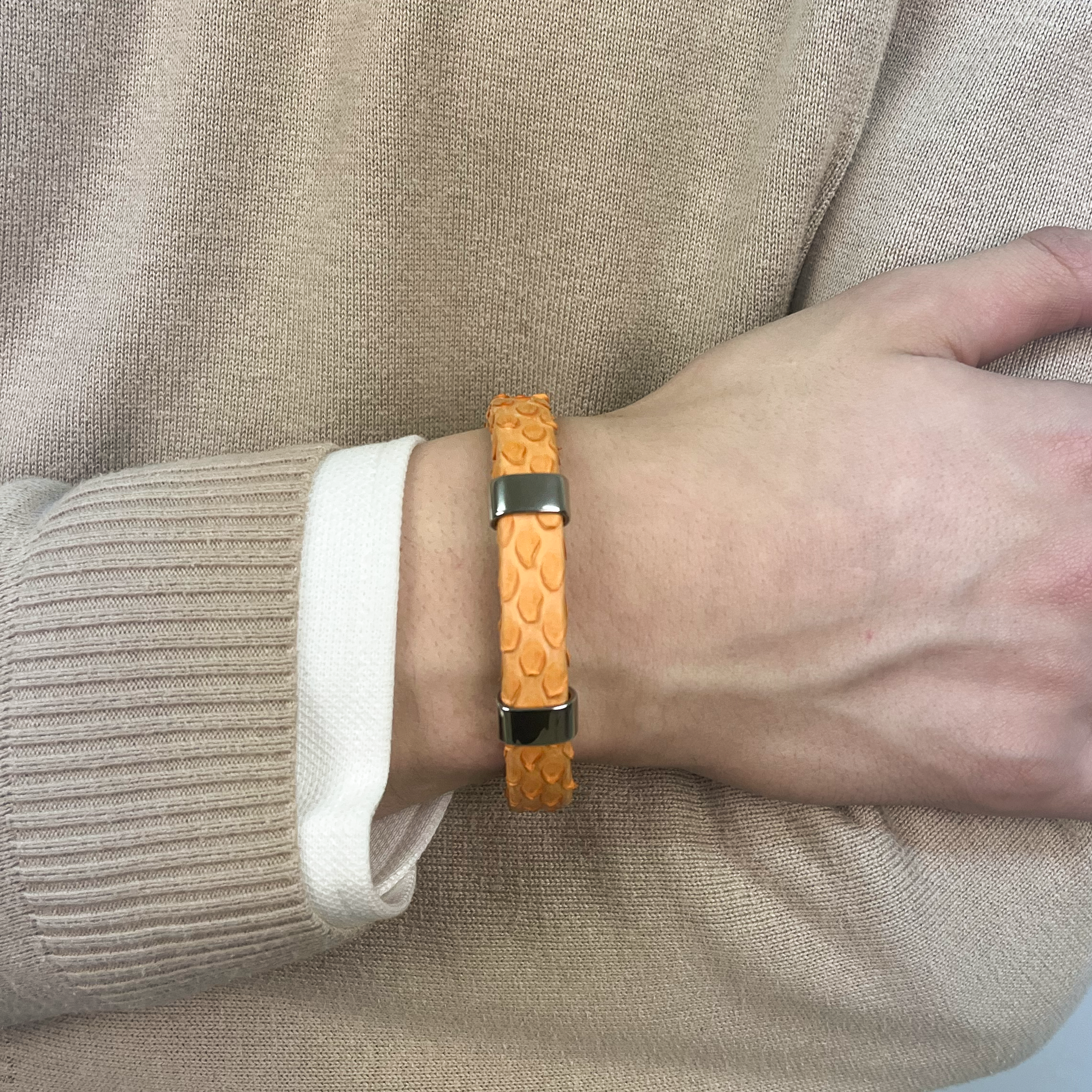 Handmade Python Leather Bracelet Exotic Luxury Cuff for Men & Women