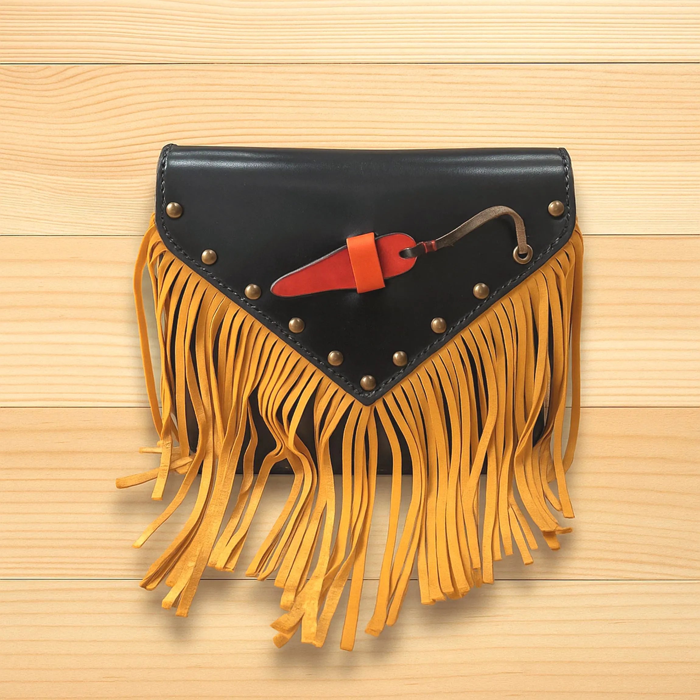 Burgundy Leather Fringe Crossbody Bag - Western Boho Satchel