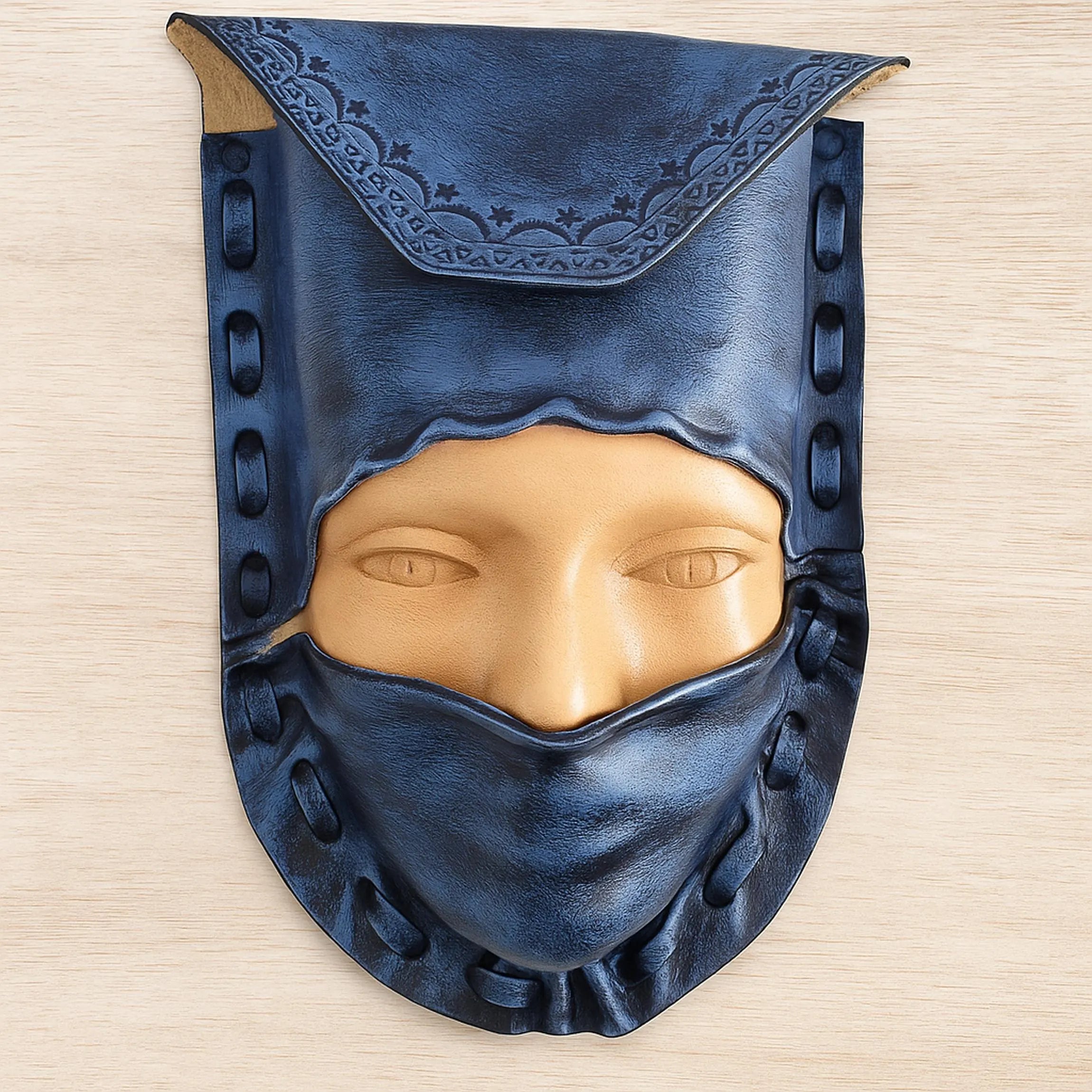 Leather Face Bag | 3D Sculpted Mask | Hand Painted Crossbody | Avant Garde Steampunk Gothic Art | Full Grain Leather