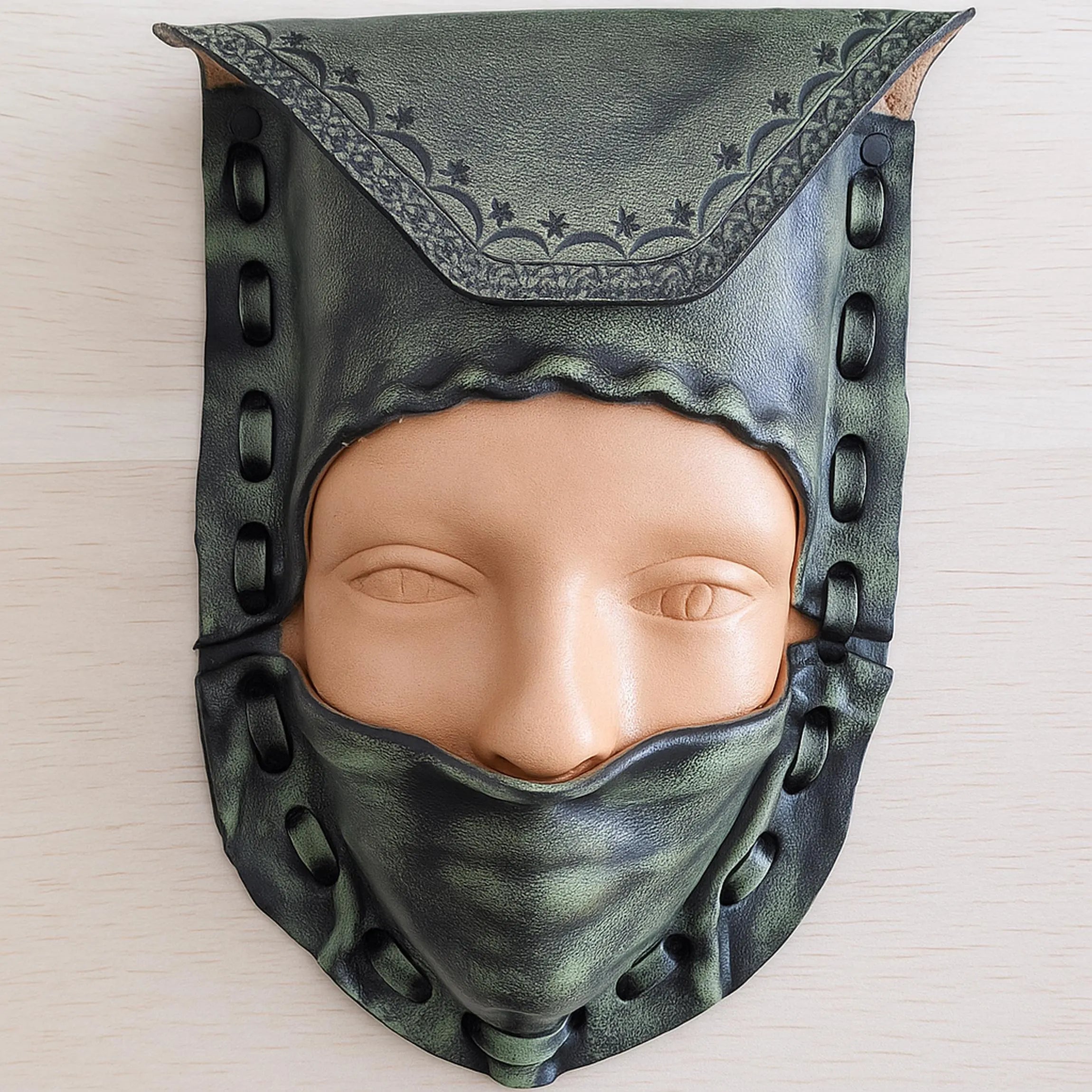 Leather Face Bag | 3D Sculpted Mask | Hand Painted Crossbody | Avant Garde Steampunk Gothic Art | Full Grain Leather