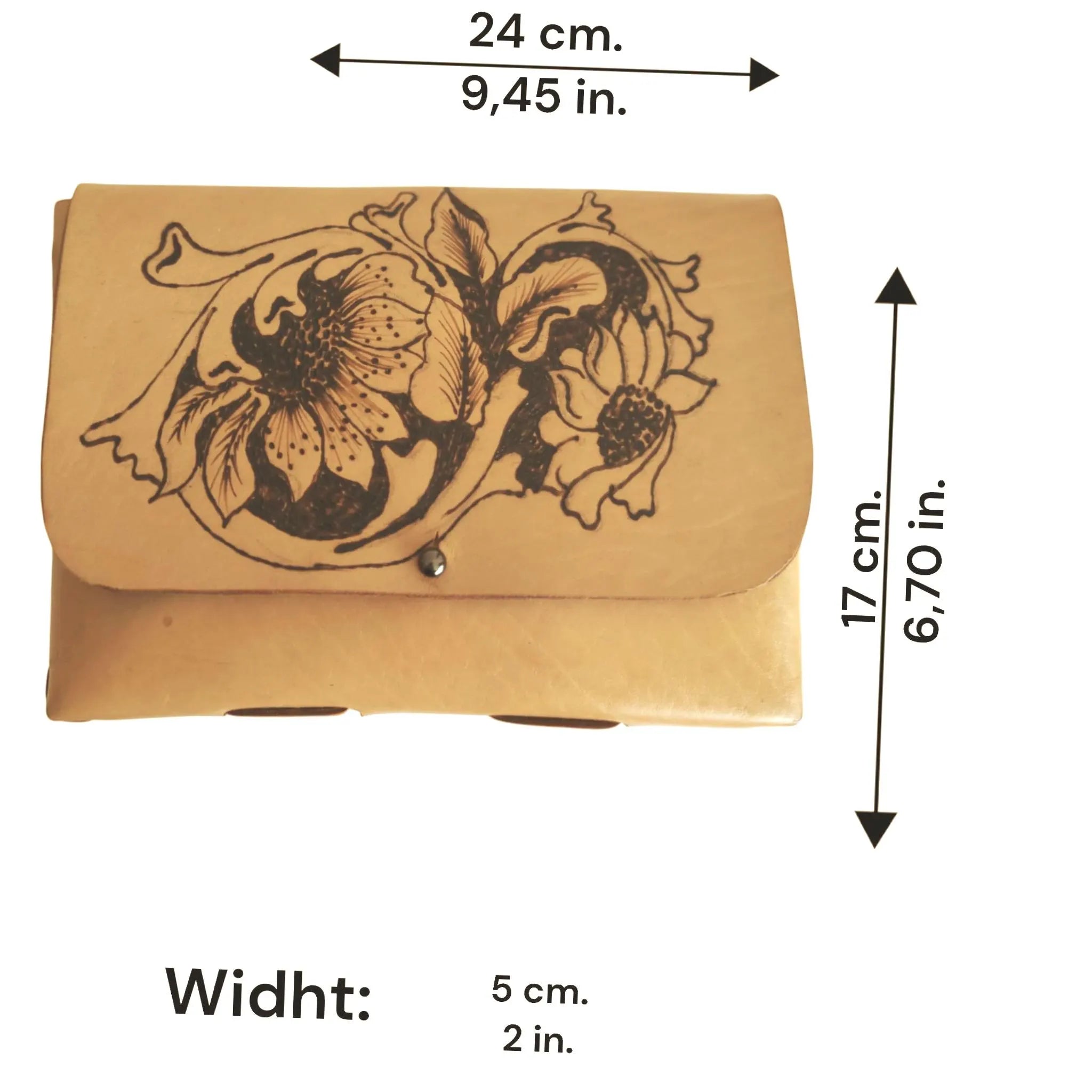 Hand Tooled Floral Leather Crossbody Bag | Boho Western Satchel Artisan Painted