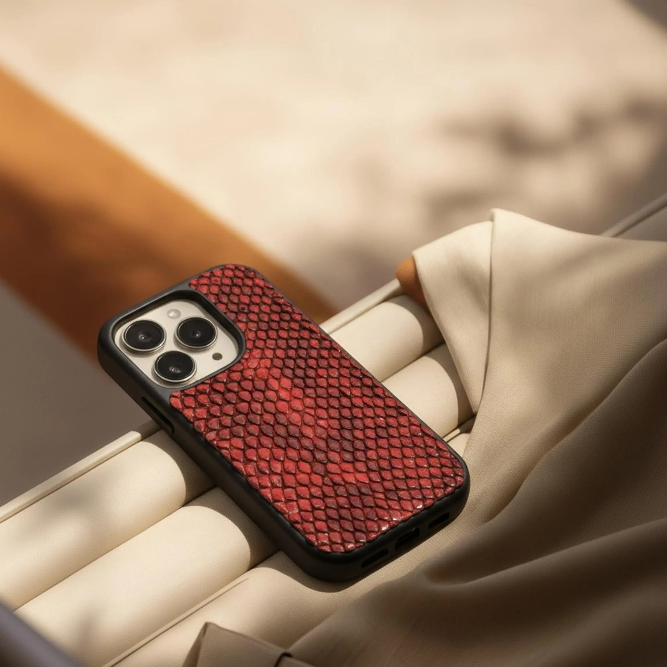 Python iPhone Case | Exotic Snake Skin Leather Cover | Handmade Slim Protective | iPhone 16 & 17 Series