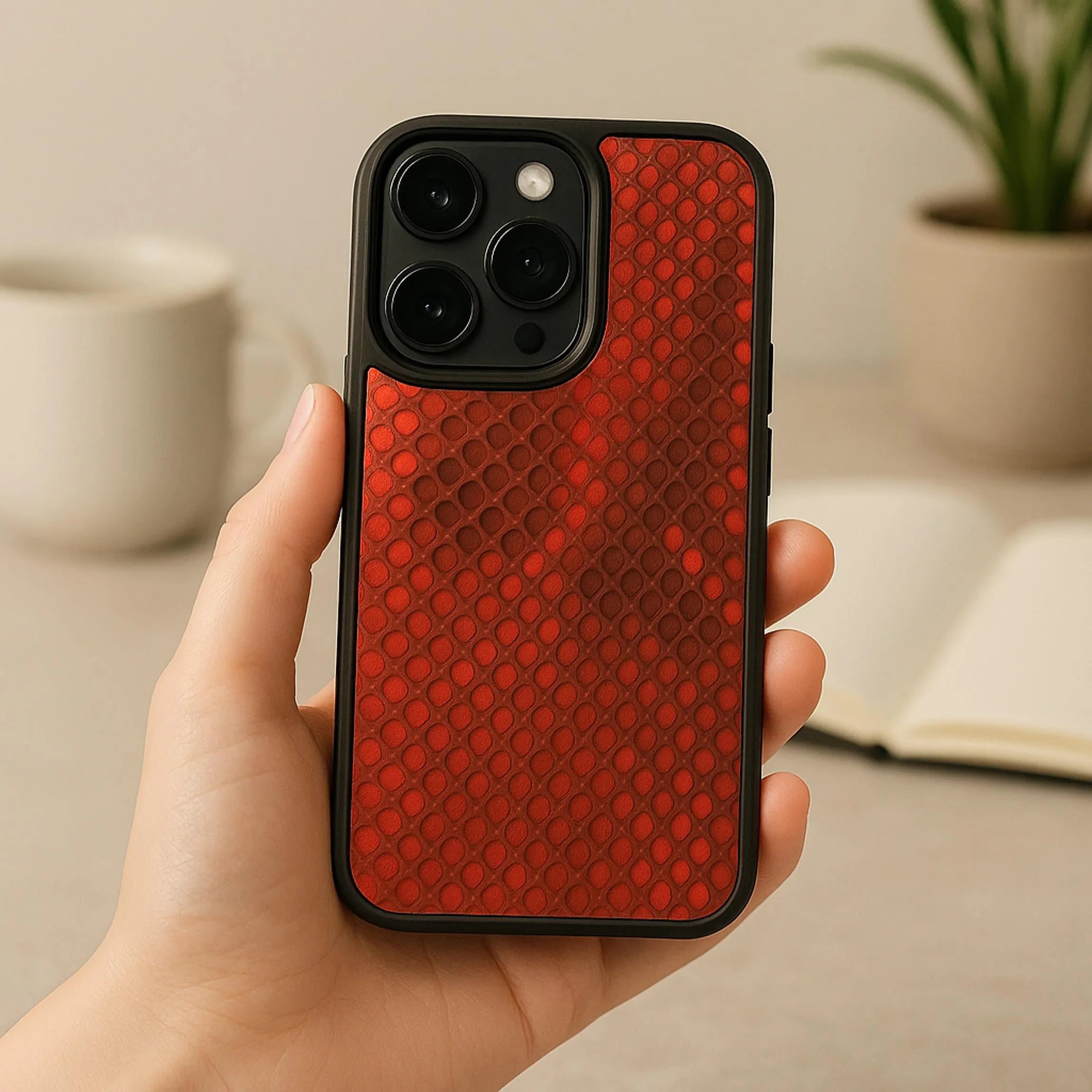 Python iPhone Case | Exotic Snake Skin Leather Cover | Handmade Slim Protective | iPhone 16 & 17 Series