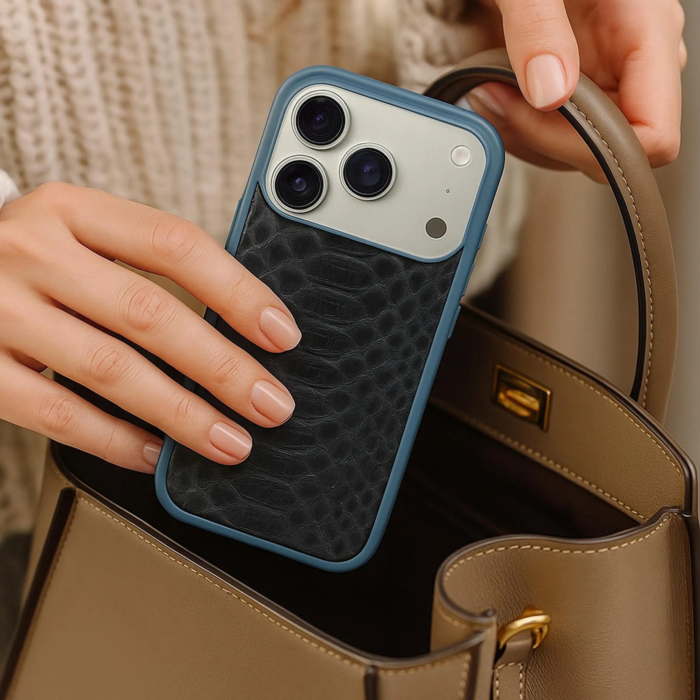 Python iPhone Case | Exotic Snake Skin Leather Cover | Handmade Slim Protective | iPhone 16 & 17 Series