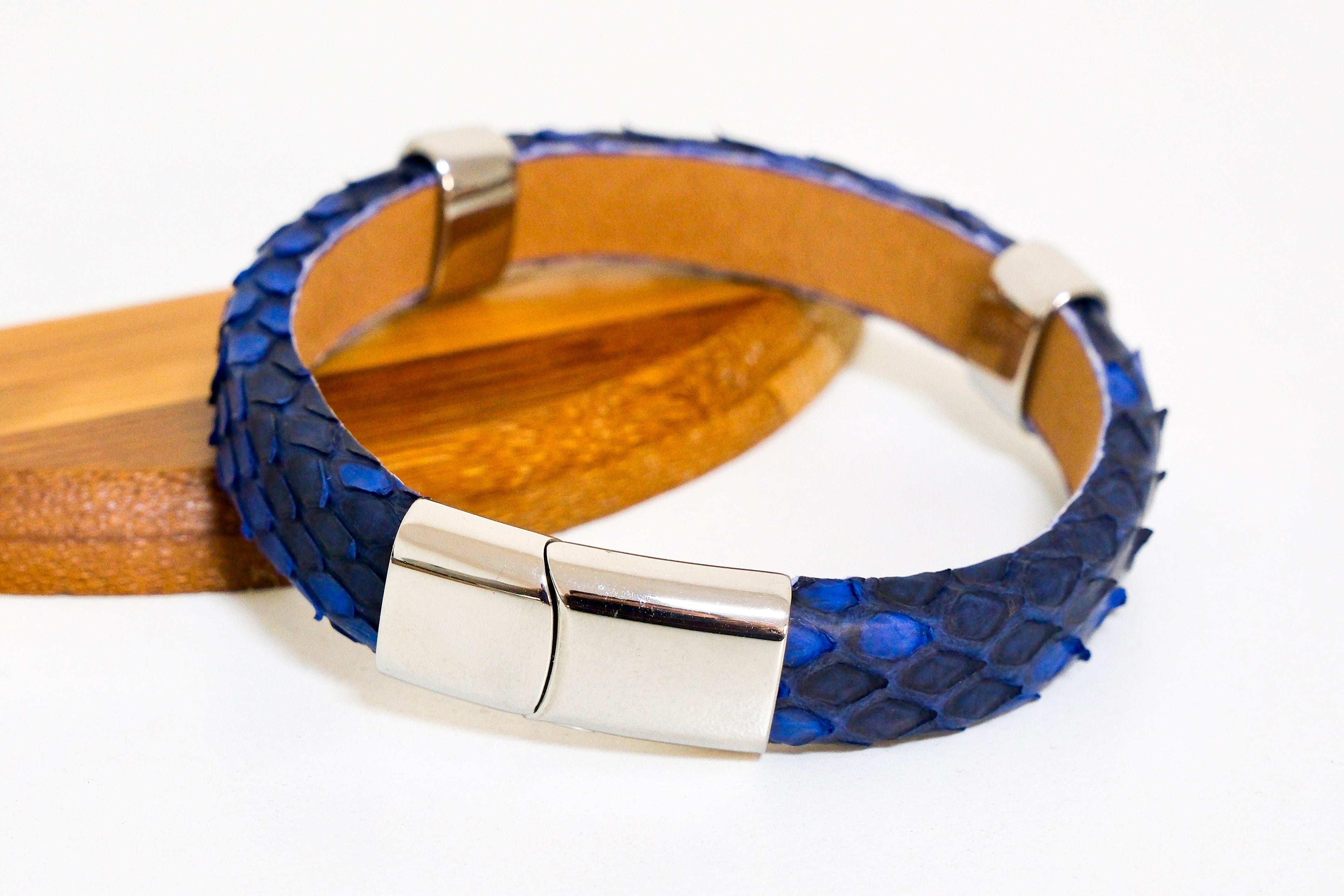 Handmade Python Leather Bracelet Exotic Luxury Cuff for Men & Women