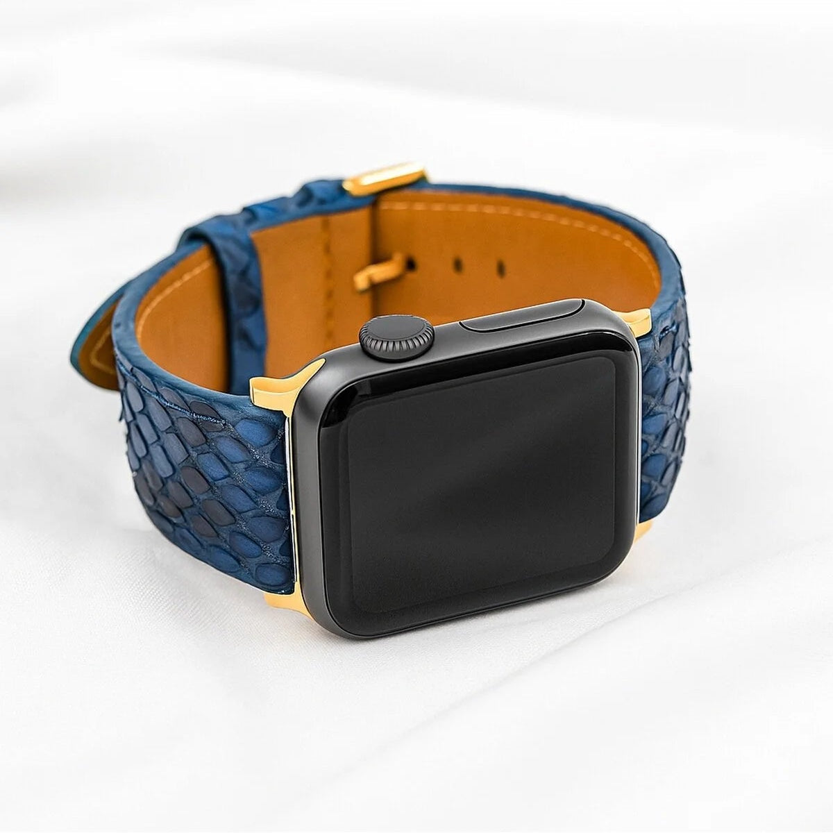 Python Leather Apple Watch Band | Exotic Snake Skin Strap | All Sizes 38mm–49mm | Multiple Band and Closure Color Variations