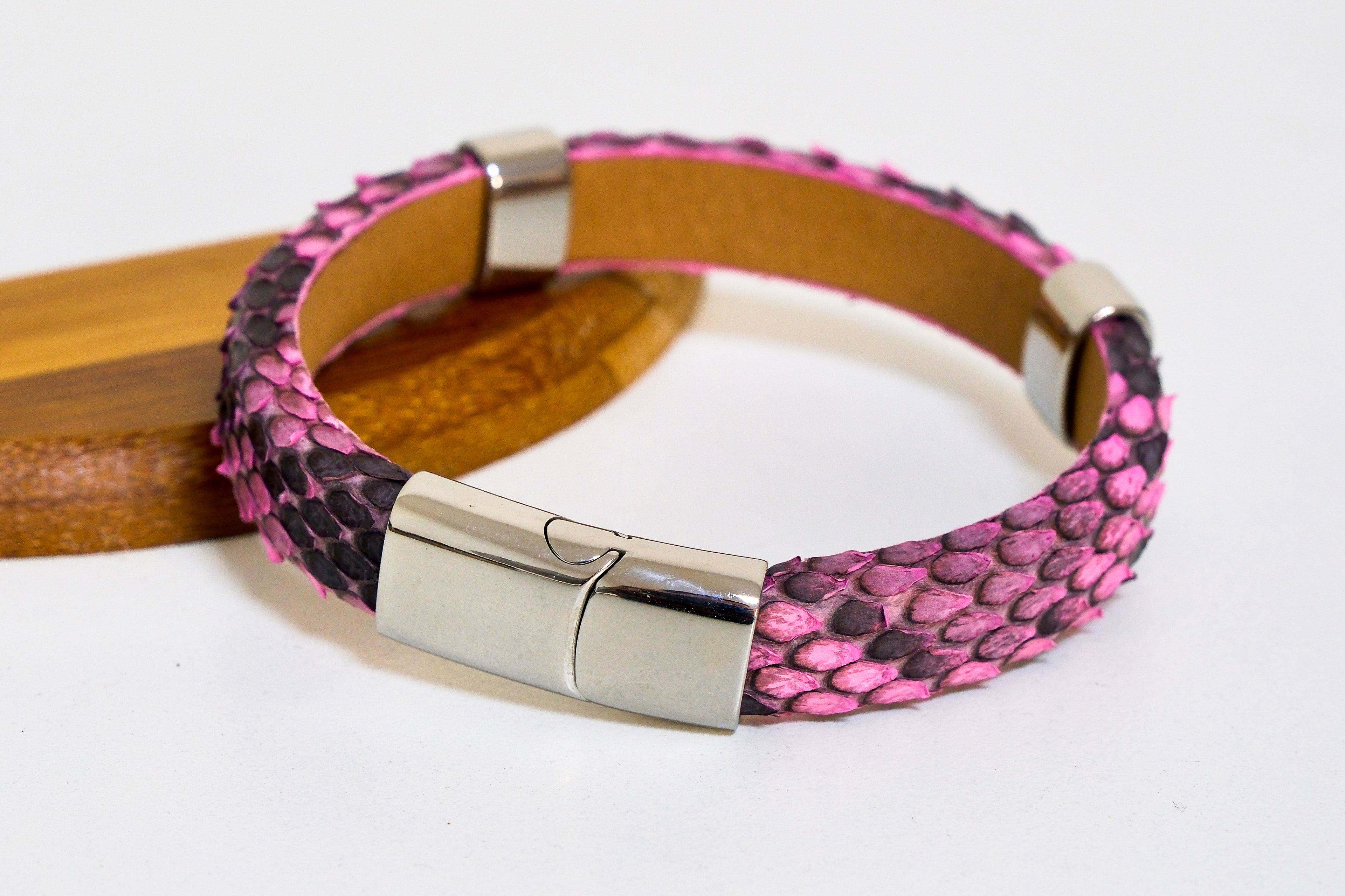 Handmade Python Leather Bracelet Exotic Luxury Cuff for Men & Women